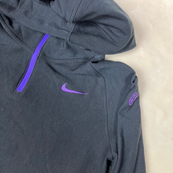 Nike Dri-Fit Golf Black Quarter-Zip Hoodie with Purple Details MED - Picture 2 of 5